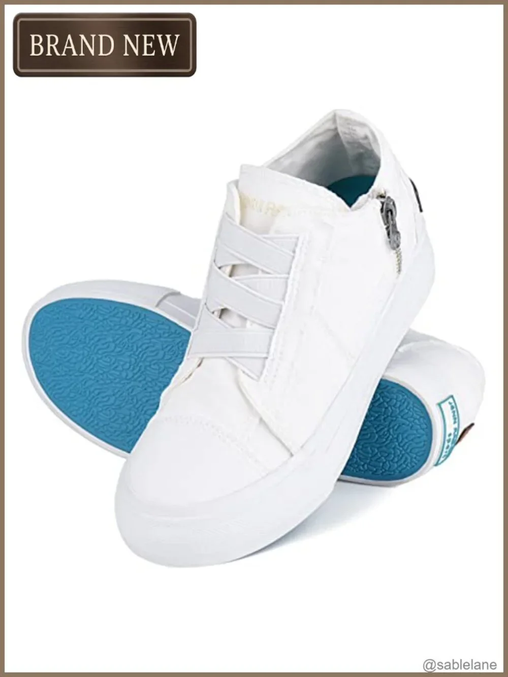 Canvas Wedge Sneakers Women Hidden Platform Non Slip Side Zipper Casual
